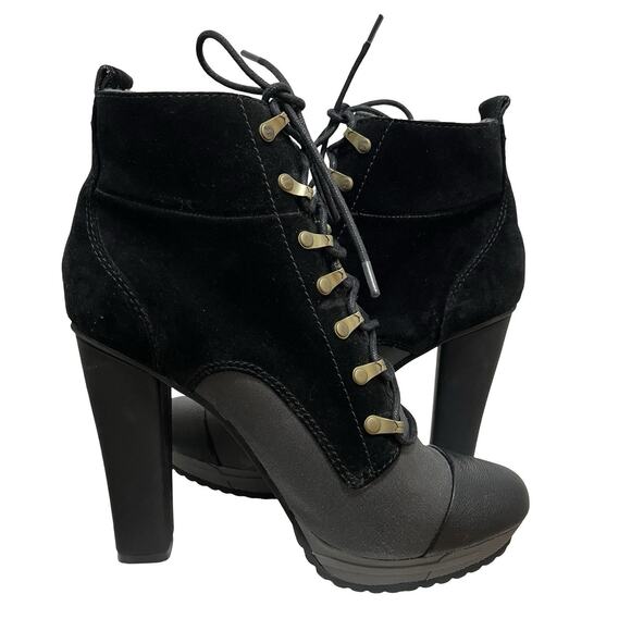 Diesel Womens Hi-Persis High Heel Ankle Boots EU 39 US 8.5 Black Grunge Gothic - Picture 7 of 12